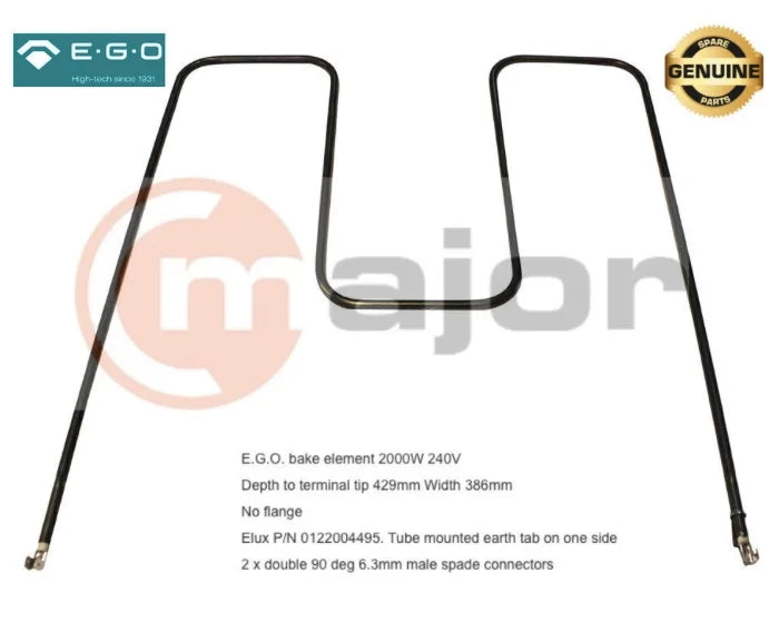 0122004495 GENUINE CHEF Oven Lower Bottom Grill Bake Element 2000W