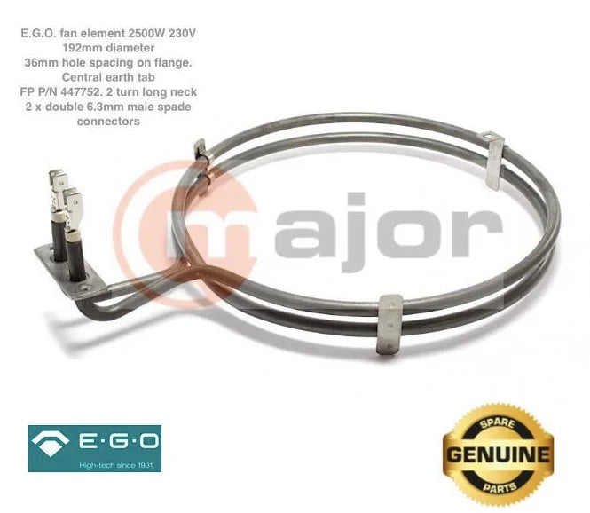 447752P GENUINE FISHER & PAYKEL EGO Oven Fan Forced Element 2500W