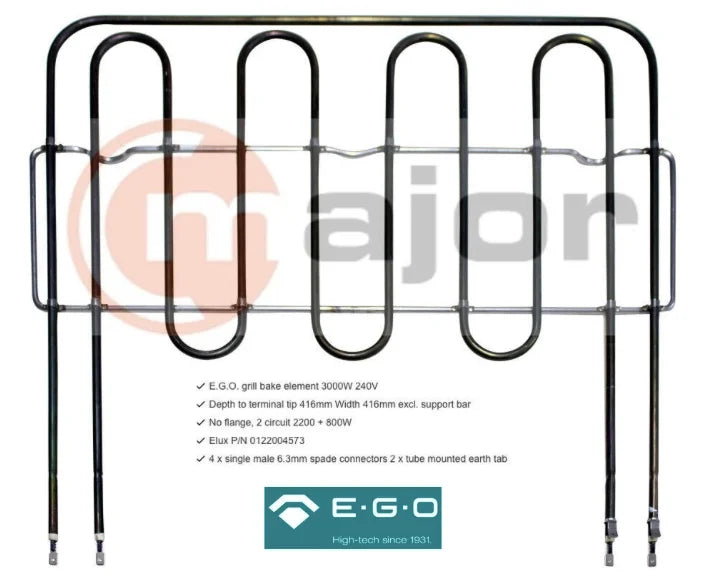 0122004573 ELECTROLUX EGO Oven Upper Top Grill Element 3000W