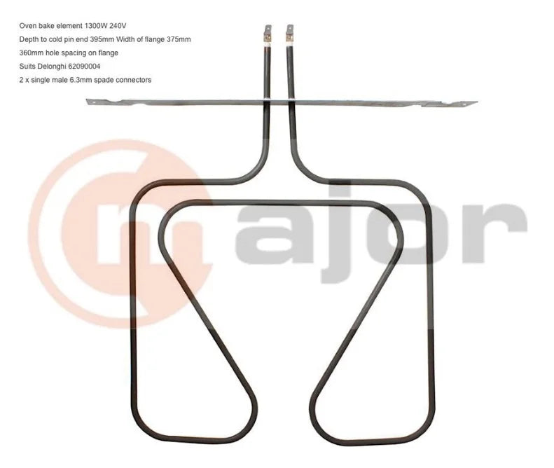 062090004 DE'LONGHI Oven Lower Bottom Grill Element 1300W