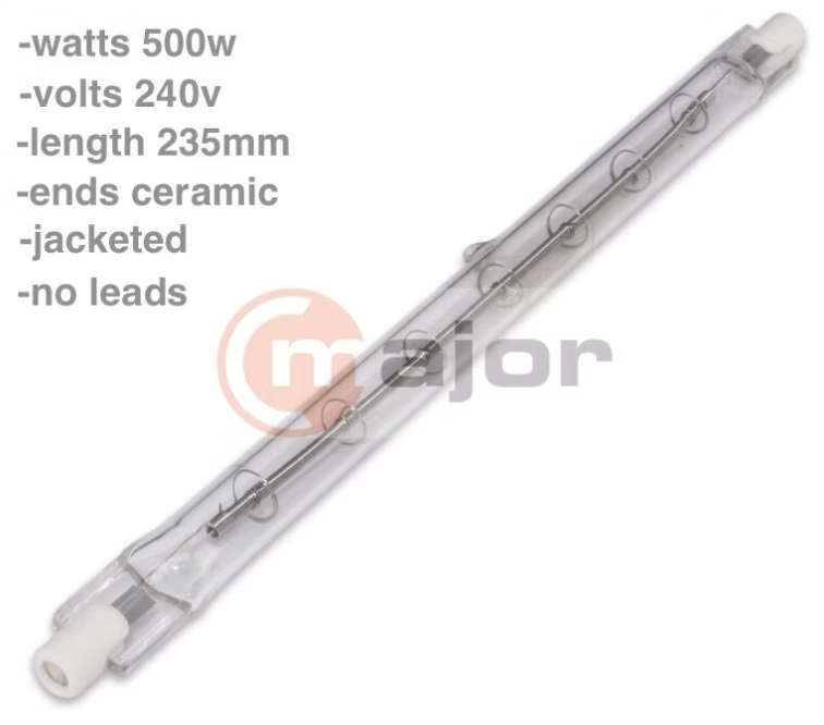 M64245028 UNIVERSAL QIR Ceramic Heat Lamp 500W Jacketed - 235mm