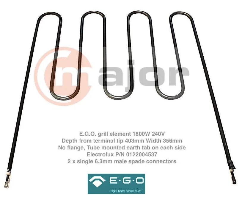 0122004537 GENUINE CHEF EGO Oven Lower Bottom Clean Heat Grill Element 1800W