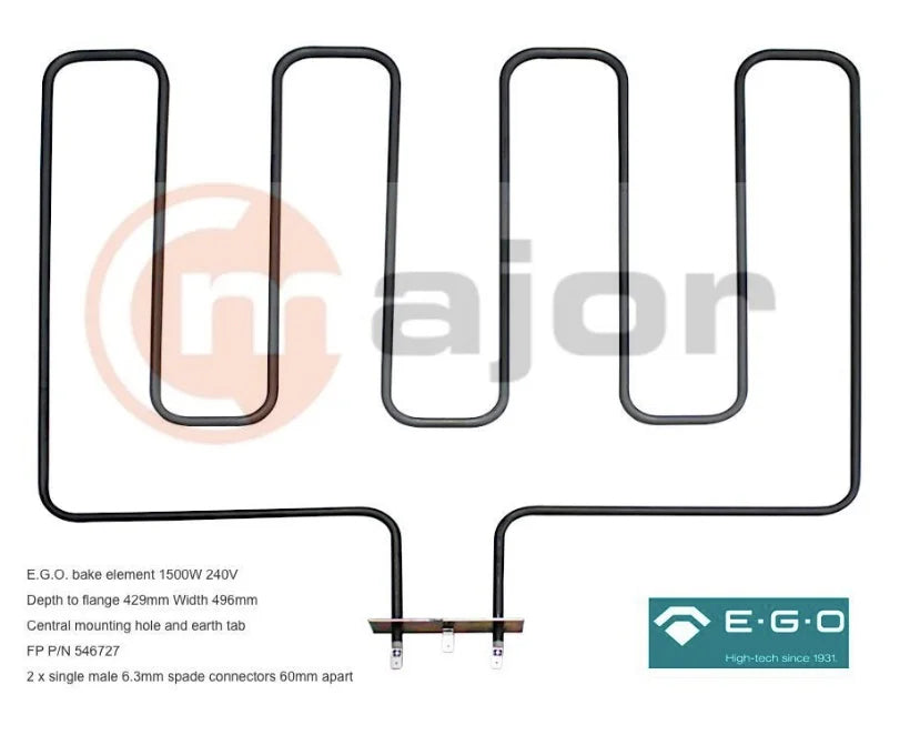546727 GENUINE FISHER & PAYKEL Oven Lower Bottom Grill Base Element 1500W