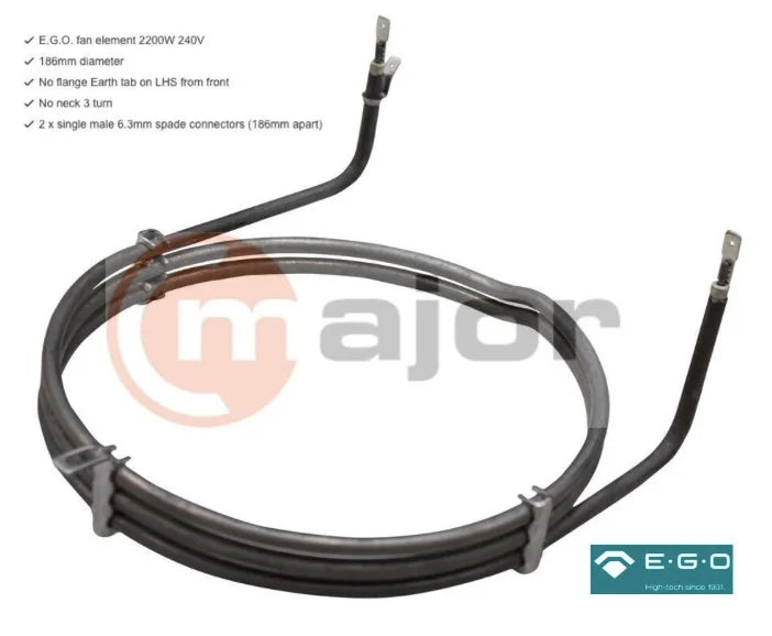 GB1200003 ST GEORGE EGO Oven Fan Forced Element 2200W