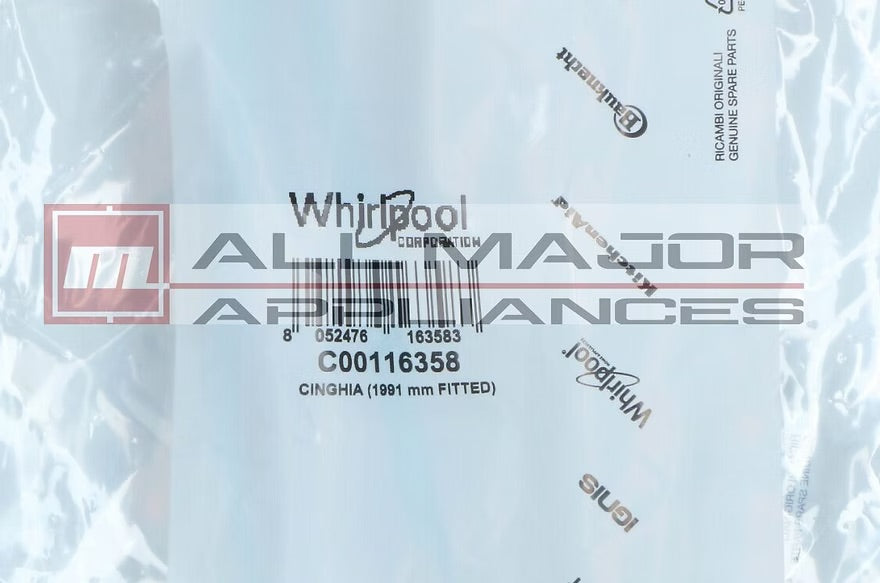 C00116358 GENUINE ARISTON Dryer Drum Belt