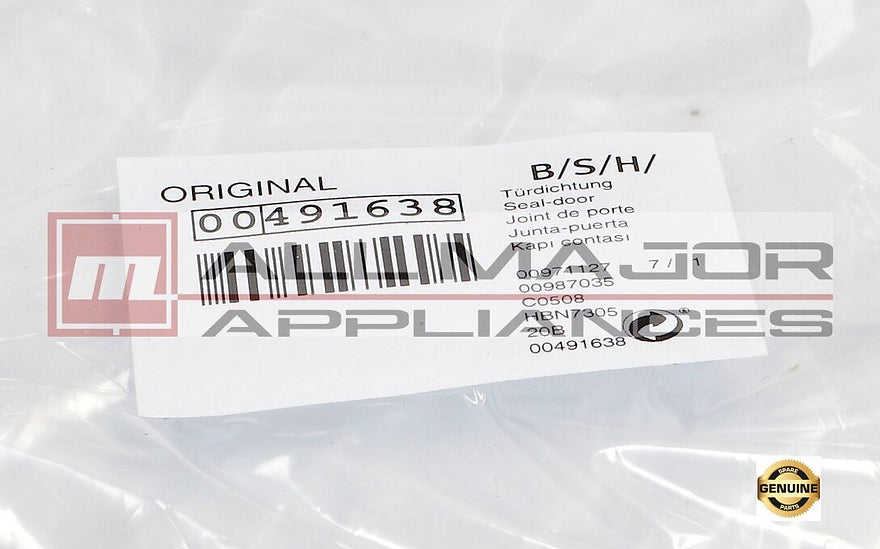 00491638 GENUINE BOSCH Pyrolytic Oven Door Seal