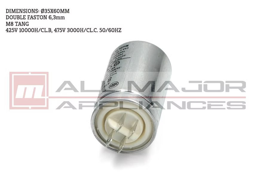 GENUINE DUCATI 8µF Metal Motor Run Capacitor - Ø35mmx60mm