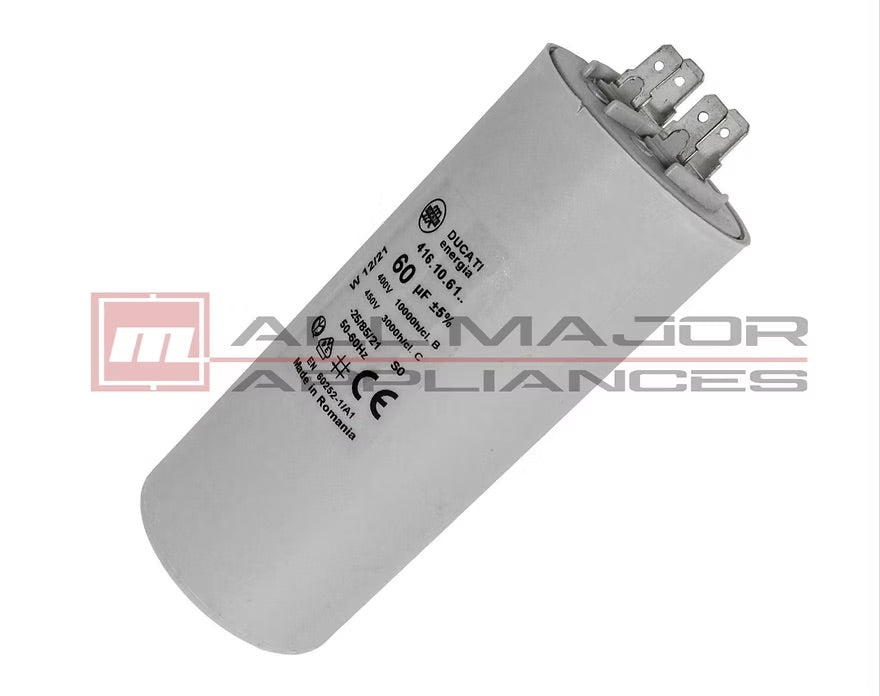 GENUINE DUCATI 60µF Plastic Motor Run Capacitor - Ø50mmx117mm