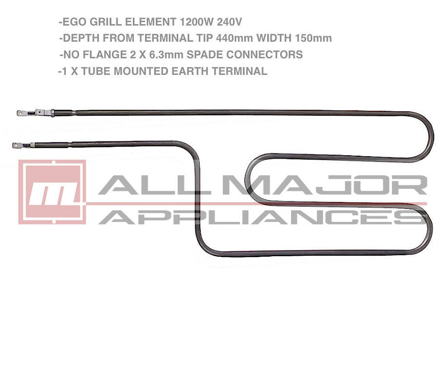 0122004503 EGO ELECTROLUX Oven Upper Top Grill Half Split Element 1200W