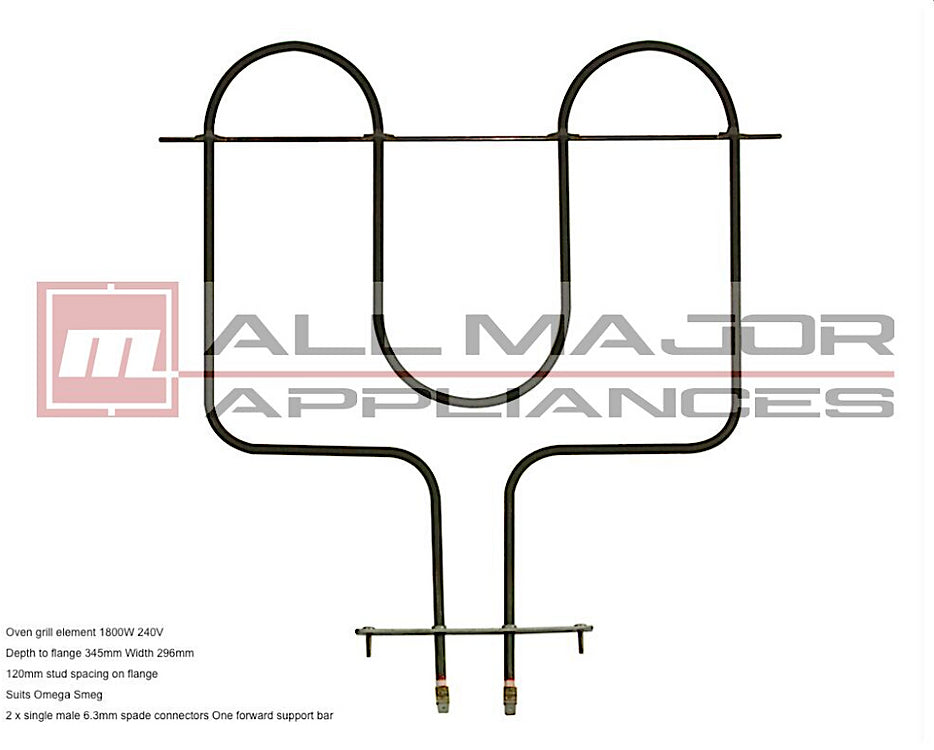 10110511 OMEGA Oven Upper Top Grill Element 1800W