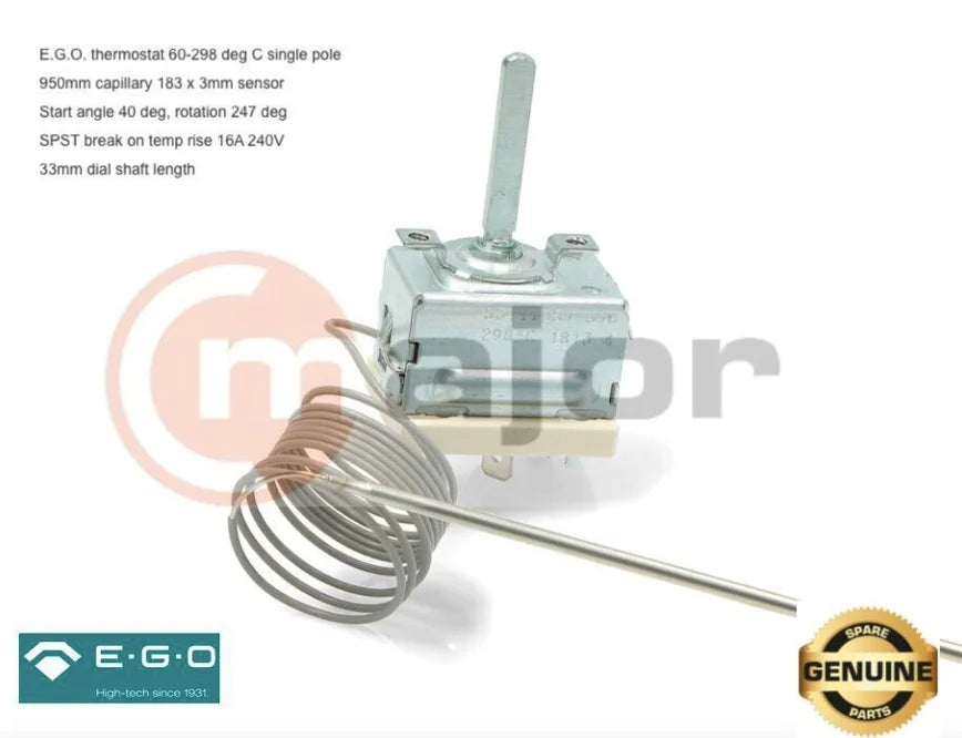 818730616 GENUINE SMEG EGO Oven Thermostat 60°C-298°C