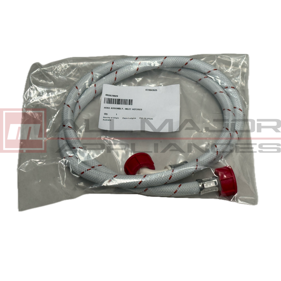 4055578829 GENUINE SIMPSON Washing Machine Hot Water Inlet Hose (Red)