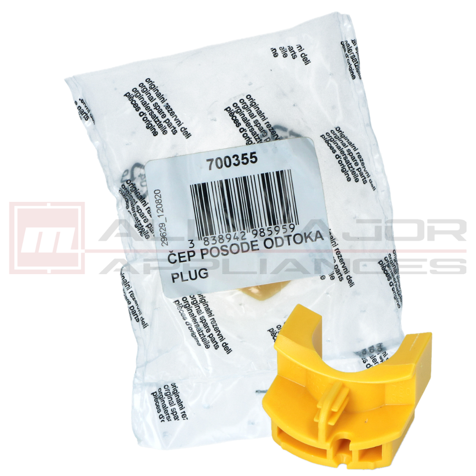 700355 GENUINE ASKO Dishwasher Rinse Bottom Well Yellow Plug