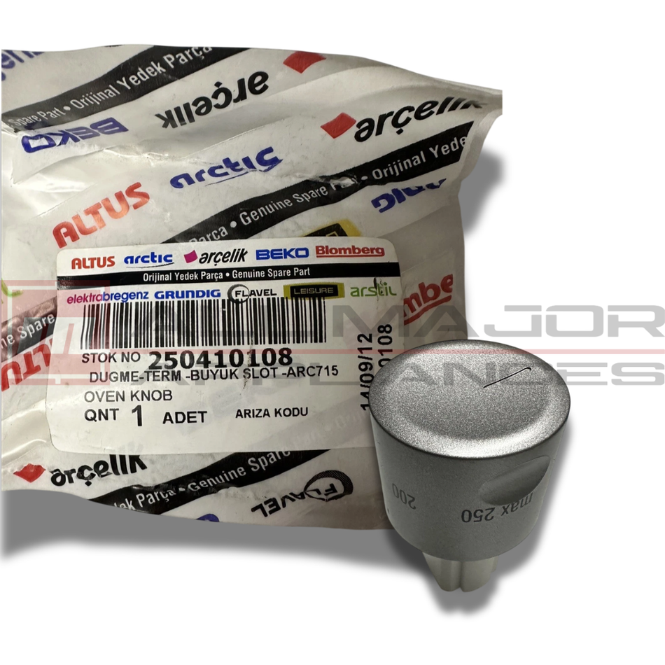 250410108 GENUINE EUROMAID Oven Temperature Thermostat Knob - Silver