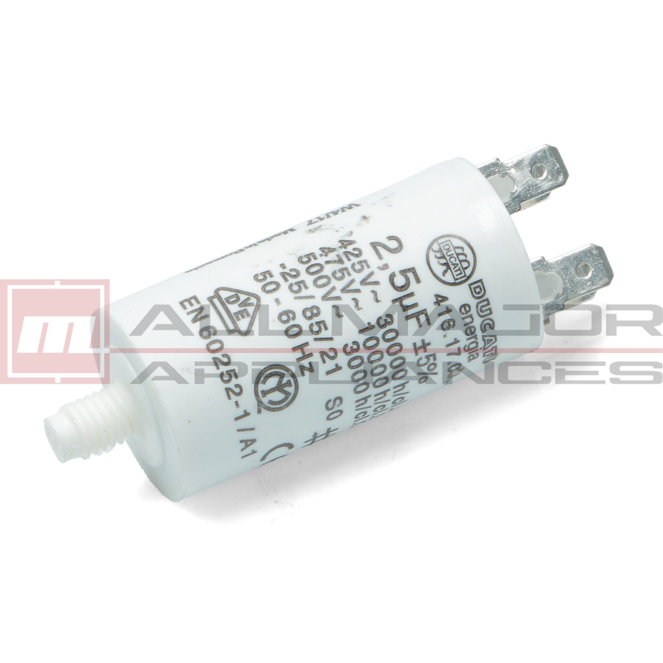 GENUINE DUCATI 2.5µF Plastic Motor Run Capacitor - Ø28mmx55mm