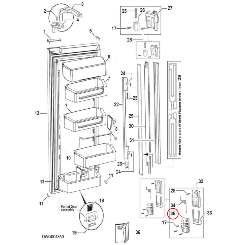 847788P GENUINE FISHER & PAYKEL Fridge Door Flapper Spring Kit