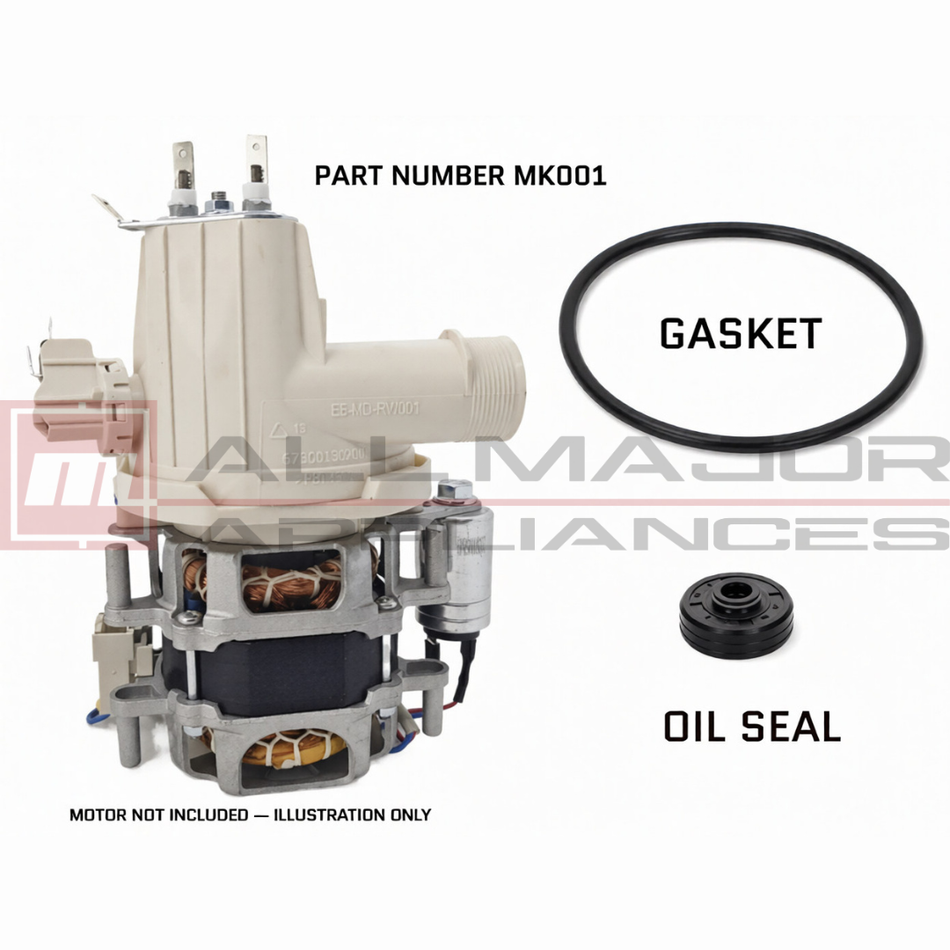MK001 BELLING Dishwasher Wash Pump Motor Gasket and Oil Seal (2pcs)