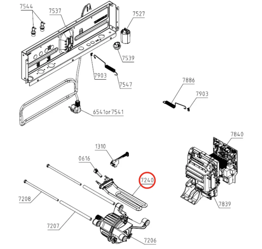 824926 GENUINE ASKO Washing Machine Heating Element Assembly