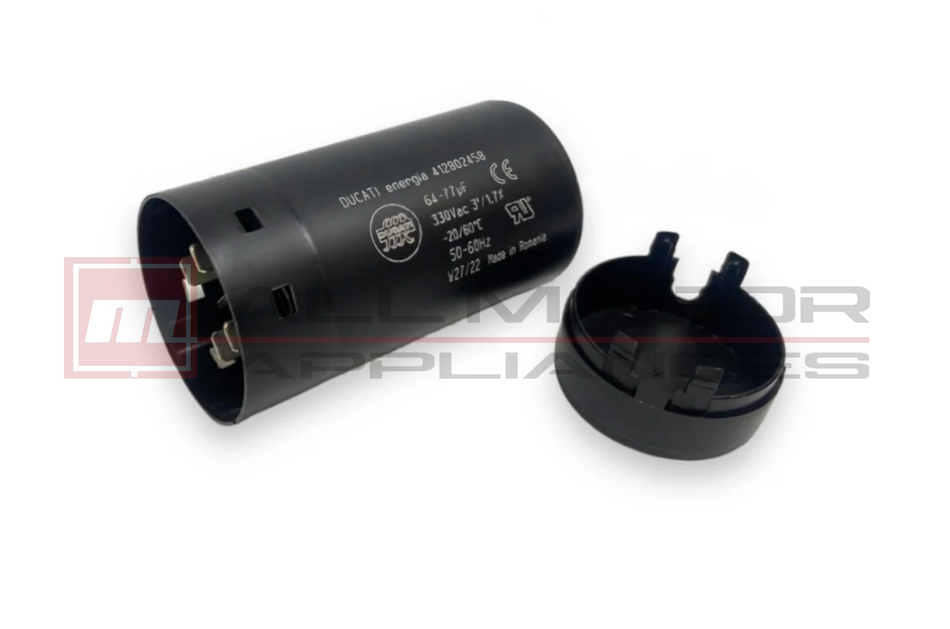 GENUINE DUCATI 64-77µF Plastic Motor Run Capacitor - Ø45mmx84mm