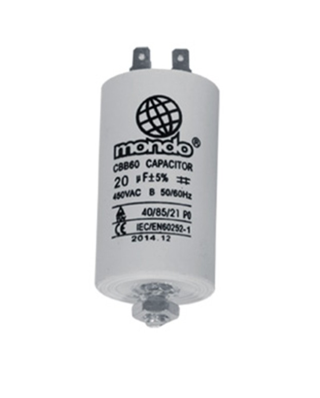 GENUINE MONDO 20µF Plastic Motor Run Capacitor - Ø40mmx112mm