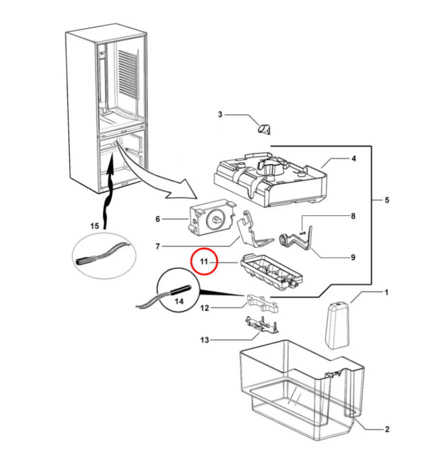 820841 GENUINE FISHER & PAYKEL Fridge Auto Ice Tray (Large)
